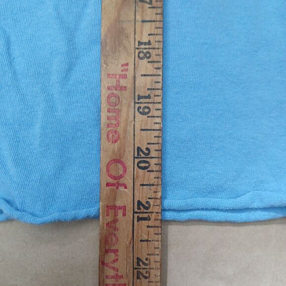 Cropped T-Shirt Not Today Satan Blue Crew Neck Raw Hem Graphic Tee Humor - Picture 7 of 7